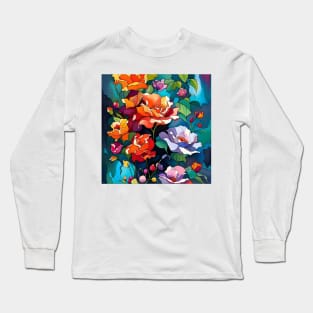 Watercolor Flowers Long Sleeve T-Shirt